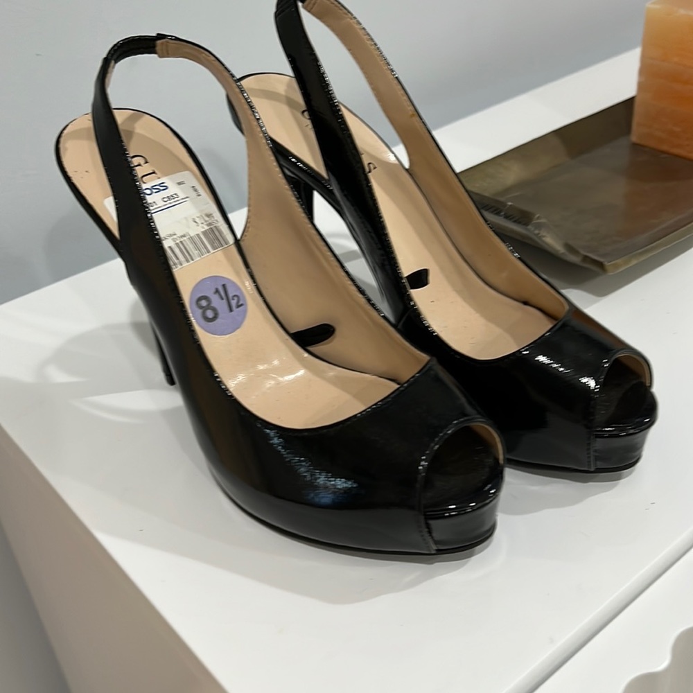 Guess Black Patent Leather Heels